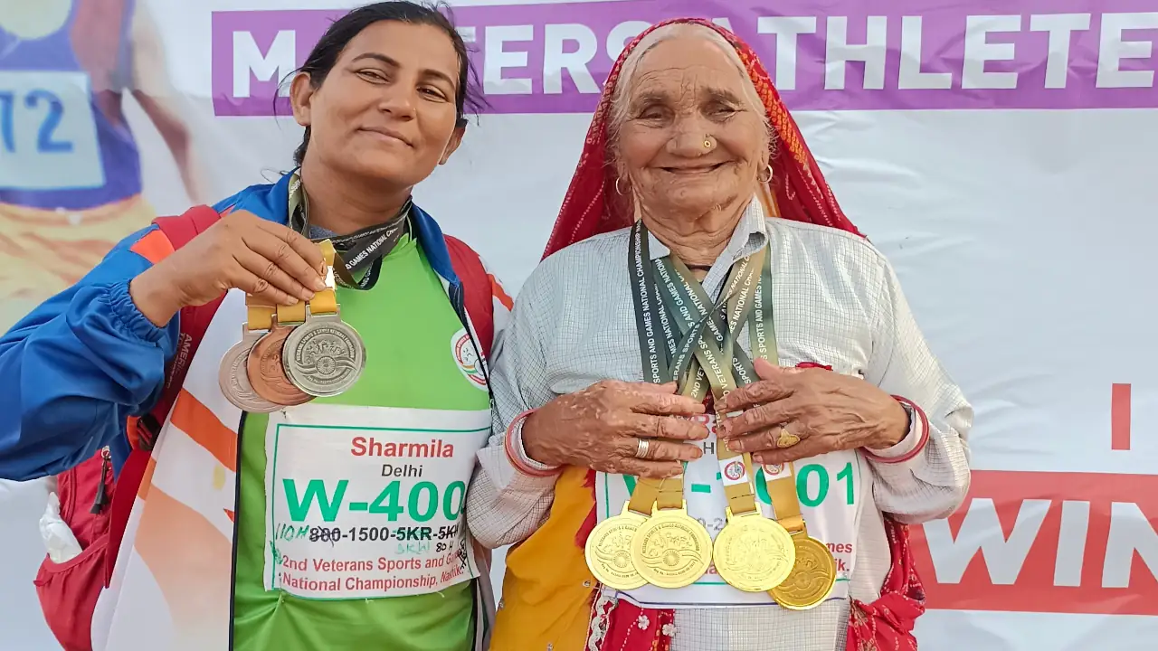 107 year old Rambai Haryana won 2 gold medals in hyderabad
