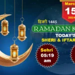 Jaipur Sehri Iftar Time 15 March 2024