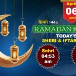 Jaipur Sehri Iftar Time 6 April 2024
